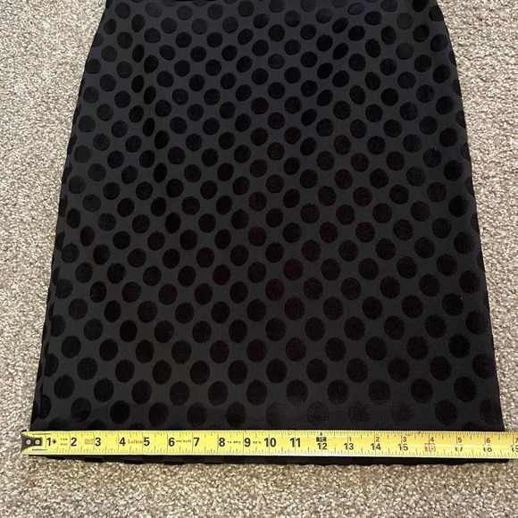 Ann Taylor Black Pencil Skirt 10  Lined Polka Dot Office Business Casual NWT! - Picture 9 of 11